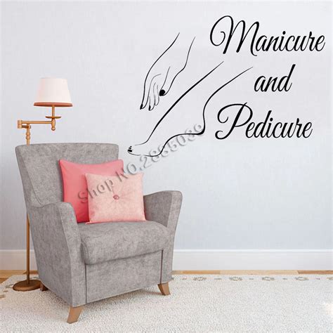 Manicure And Pedicure Art Mural Wall Sticker Nails Salon Beauty Salon Sign Wall Decor Decal Vinyl