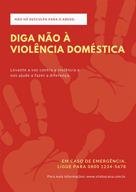 Modelos De Cartaz Sobre Violência Doméstica Canva