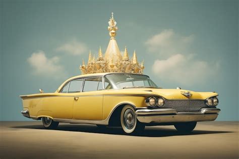 Regal Ride Car Adorned With A Crown On Its Top Generative Generative Ai