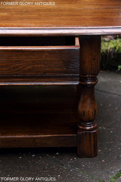 Titchmarsh And Goodwin Style Solid Oak Two Drawer Potboard Coffee Table