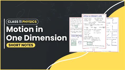 Class 11 Physics Motion In One Dimension Toppers Short Notes Pdf