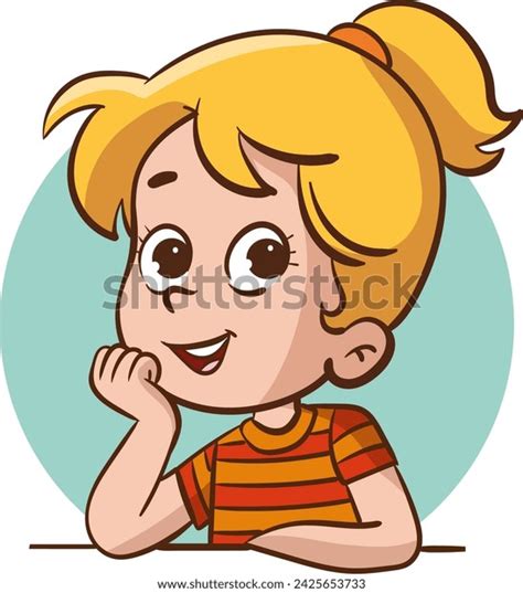 Child Looking Curiously Template Childrens Design Stock Vector Royalty