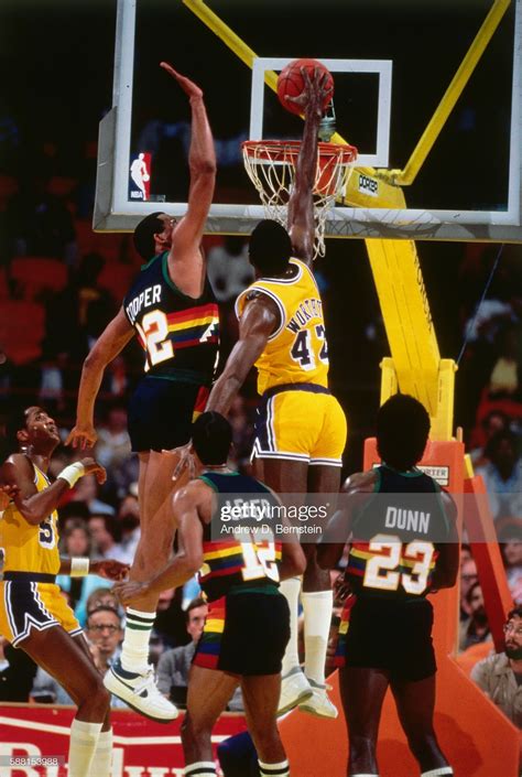 News Photo James Worthy Of The Los Angeles Lakers Dunks The Denver