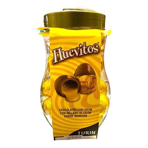 Turín chocolate HUEVITOS con Rompope vitrolero con 600g Caja con 5