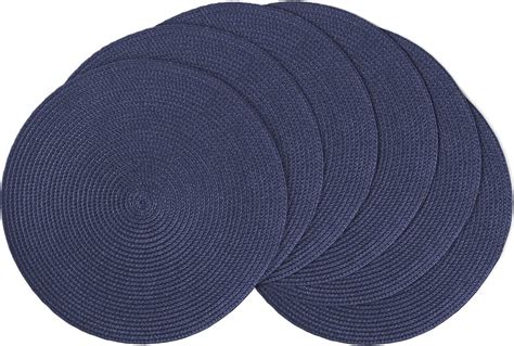 Round Placemats Set Of Diameter Woven Heat Resistant Washable