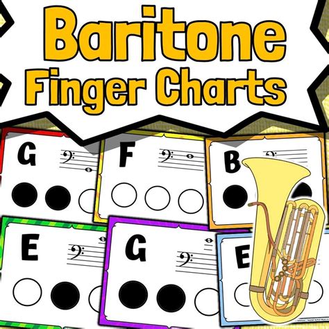 Baritone Horn Fingering Chart Posters Etsy