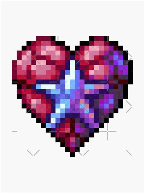 Terraria Heart And Mana Crystal Sticker For Sale By Buklaudesu