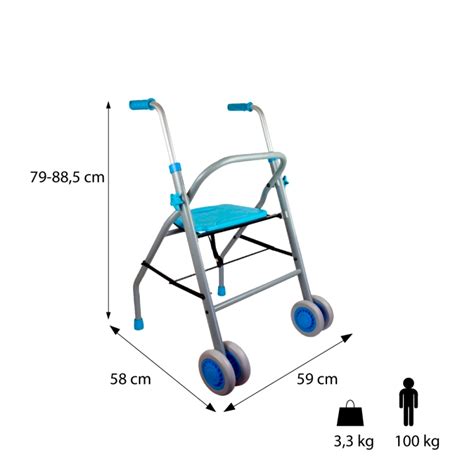 Andador Plegable Aluminio Asiento Ruedas Ligero Deluxe