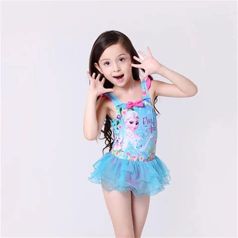 Wholesale 5pcslot Girls Swimwear Elsa Anna One Pieces Swimsuit Kids