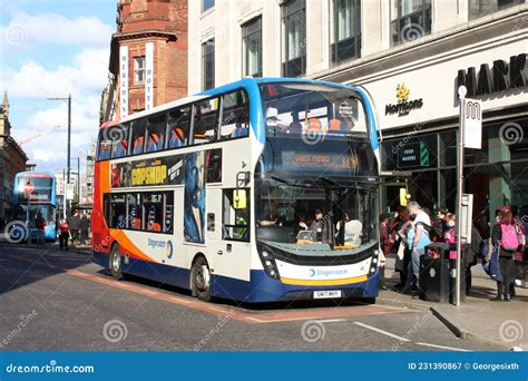 Stagecoach Double Deck Bus In Garstang Lancashire Editorial Image