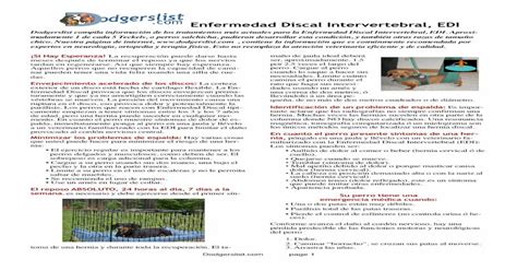 Enfermedad Discal Intervertebral Pdf Fileturamente Y Que Ya No