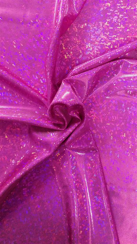 Fuchsia Shattered Glass W Holographic Foil Spandex Fabric Etsy