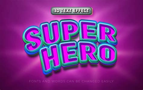 Premium Vector Super Hero 3d Editable Text Effect Style