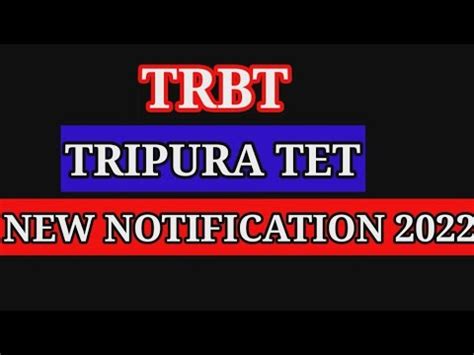 Tripura Tet Update Trbt New Notification Tripura Tet Trbt Update