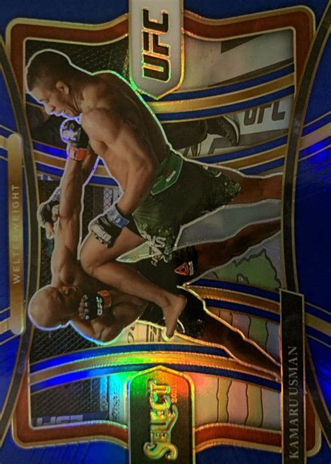 Kamaru Usman 2021 Select UFC 163 Premier Level Blue 49 Price Guide