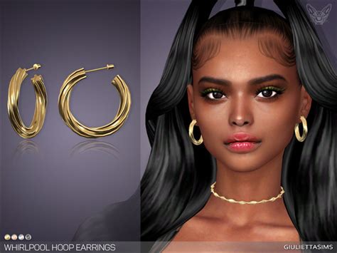 The Sims Resource Whirlpool Twisted Hoop Earrings