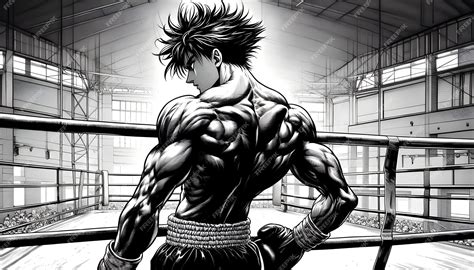 Anime Manga Muscular Boxer And Karate Bodybuilder Illustration In