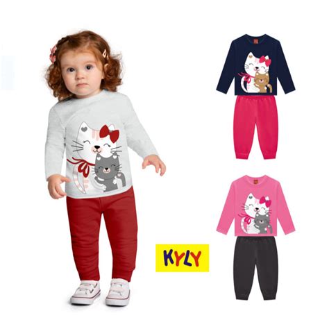 Conjunto Moletom Infantil Kyly - Conjunto infantil moletom flanelado menina Kyly tamanho 1 ao 3 1000736 ...