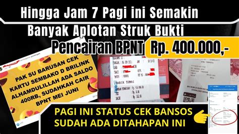 Semakin Banyak Struk Pencairan Bpnt Ribu Bpnt Mei Juni Sudahkah