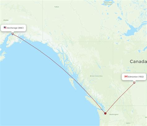 All Flight Routes From Edmonton To Anchorage Yeg To Anc Flight Routes