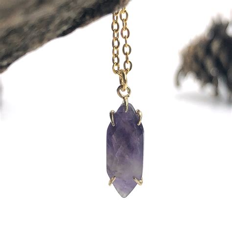 Real Amethyst Necklace Amethyst Crystal Necklace Gold Etsy Australia