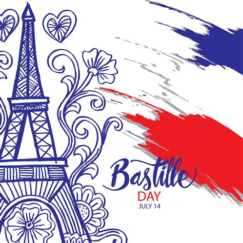 Happy Bastille Day Colorful Poster 1217207 Vector Art At Vecteezy