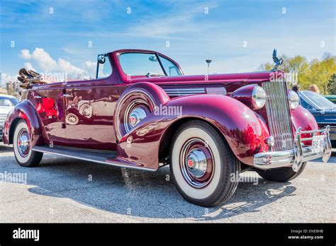 Classic Packard Eight Automobile At Car Show Stock Photo Alamy