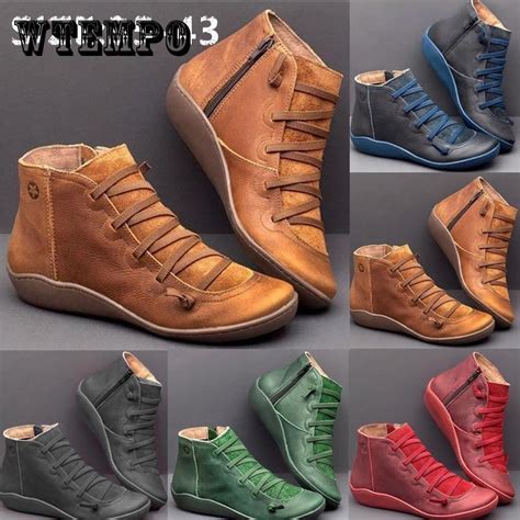 Kaufe Frauen PU Leder Stiefeletten Casual Herbst Herbst Stiefel