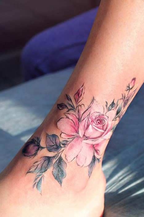 Details Flower Foot Tattoos In Cdgdbentre