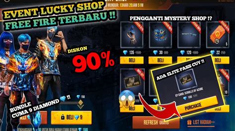 RESMI RILIS EVENT LUCKY SHOP FREE FIRE TERBARU DISKON 90 ELITE PASS