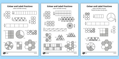 Shading Fractions Worksheet Pack - Math Resource - Twinkl