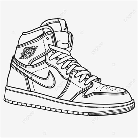 Dibujo De Air Jordan 1 Para Colorear Pintar E Imprimir Vector PNG ...