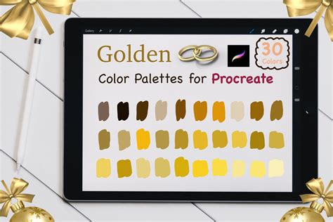 Color Palettes Set For Procreate Golden Set Procreate