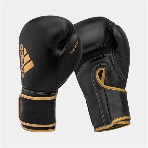 Guantes De Boxeo Adidas Hybrid Negro Dorado Mma Espartano