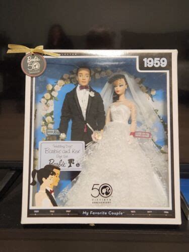 50th Anniversary Wedding Day Barbie Doll And Ken Doll Tset 1959