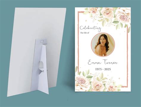 Delicate Roses Funeral Memory Board - Order Of Service For Funeral Printing