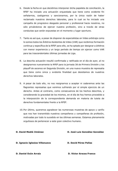 ÚLTIMA HORA Comunicat oficial dels àrbitres castigats després del