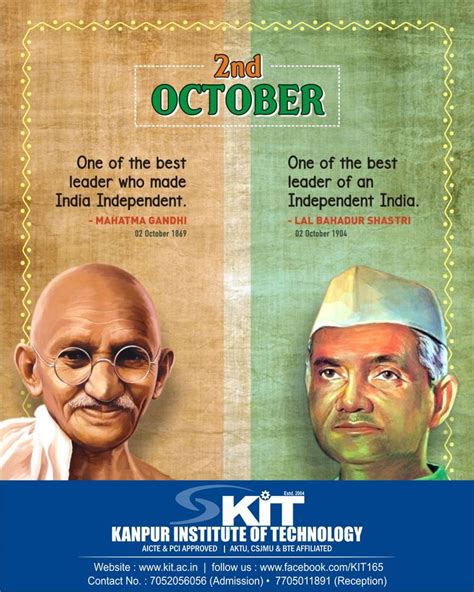 Mahatma Gandhi Shri Lal Bahadur Shastri Jayanti Mahatma Gandhi