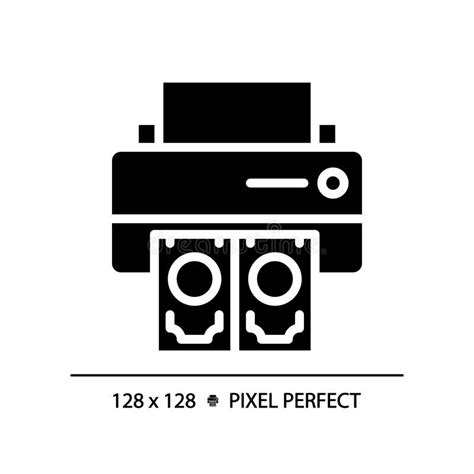 2D Pixel Perfect Simple Glyph Style Printing Money Icon Stock