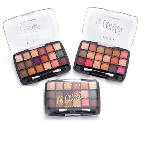 Paleta Sombras Cores Matte Cintilante Compacta Vivai Shopee Brasil