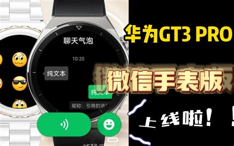 重磅升级！华为watch Gt3 Pro微信手表版上线啦！可以看图片，语音回复，微信付款！ 哔哩哔哩 Bilibili