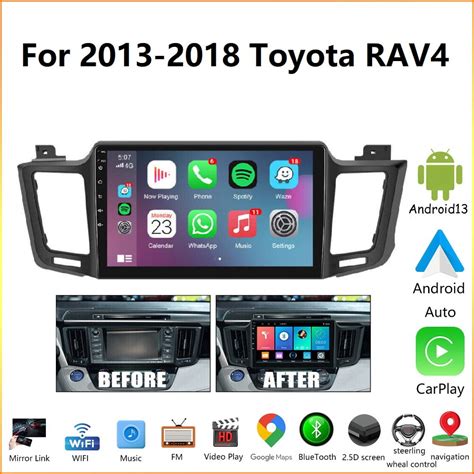 ISpchen 10 Inch Car Navigation For 2013 2018 Toyota RAV4 Android 13