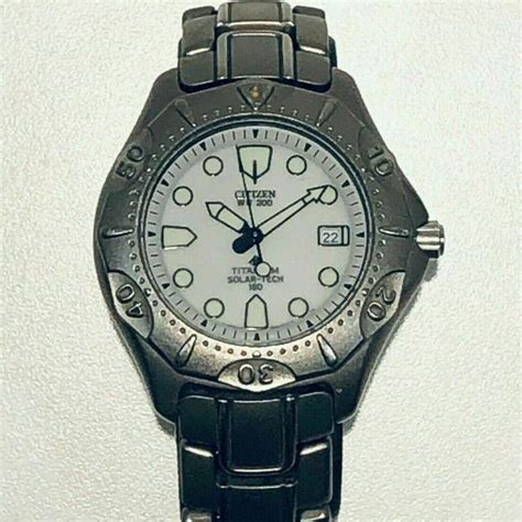 Citizen Eco Drive Titanium Solar Tech 180 Watch Wr200 Japan