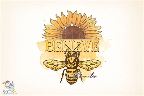 Sunflower Believe In Miracles Graphic By Dori Story Creative Fabrica