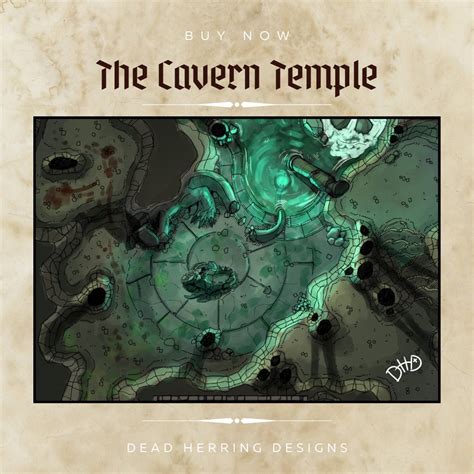 Dndrpg Encounter Maps The Cavern Temple Etsy