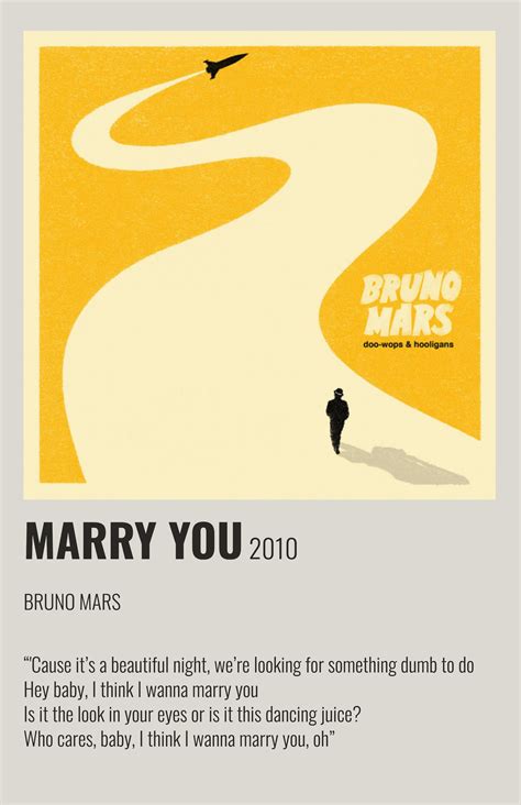 marry you song poster | Bruno mars songs, Bruno mars, Bruno mars album