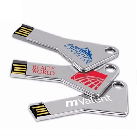 Custom Triangle Key Shaped Metal Usb Flash Drives With Your Logo Full