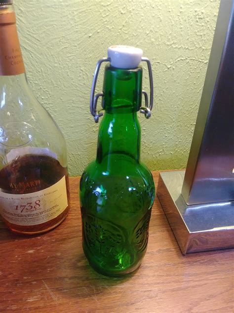 Rare Vintage Green Grolsch Bottle With Porcelain Swing Top Antique