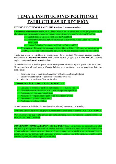 Tema Instituciones Apuntes De Clase De Aida Tema I Instituciones