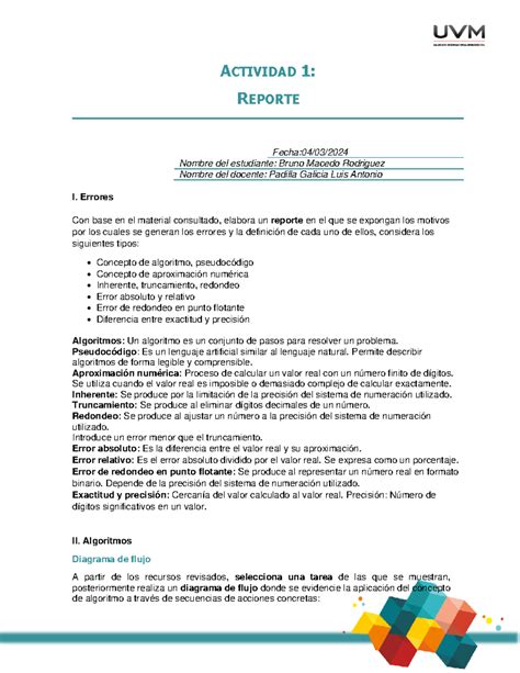 A Metodos Numericos Actividad Reporte Fecha